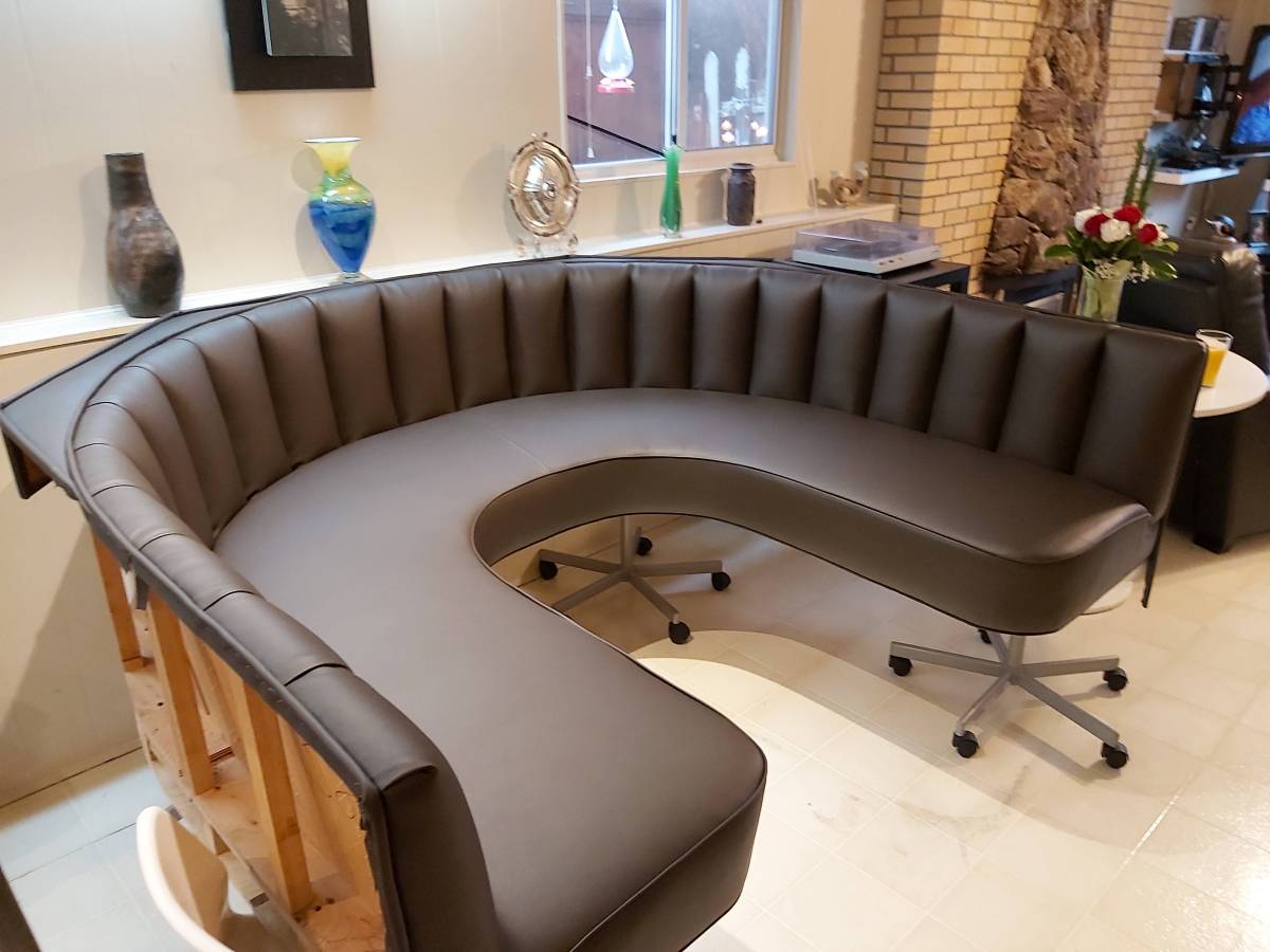 Curved Leather Banquette