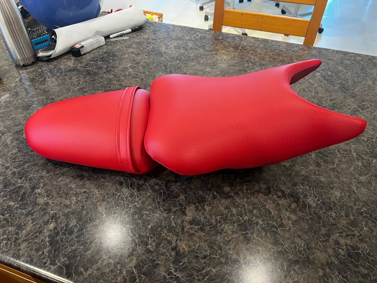 Red Motorcycle Seat